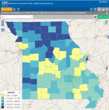 CDC Tracking Network Map - Homes Built Before 1950